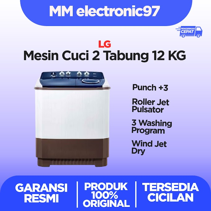 Mesin Cuci LG 2 Tabung 12 Kg P-1200RT P1200RT
