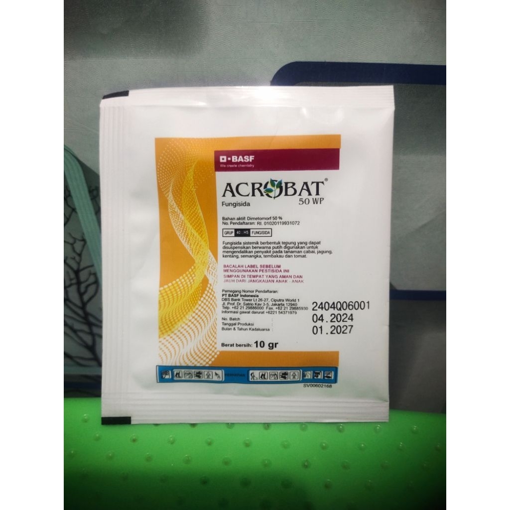 Fungisida Sistemik Acrobat 50WP 10g - Dimetomorf 50% untuk Jagung, Kentang, Cabai