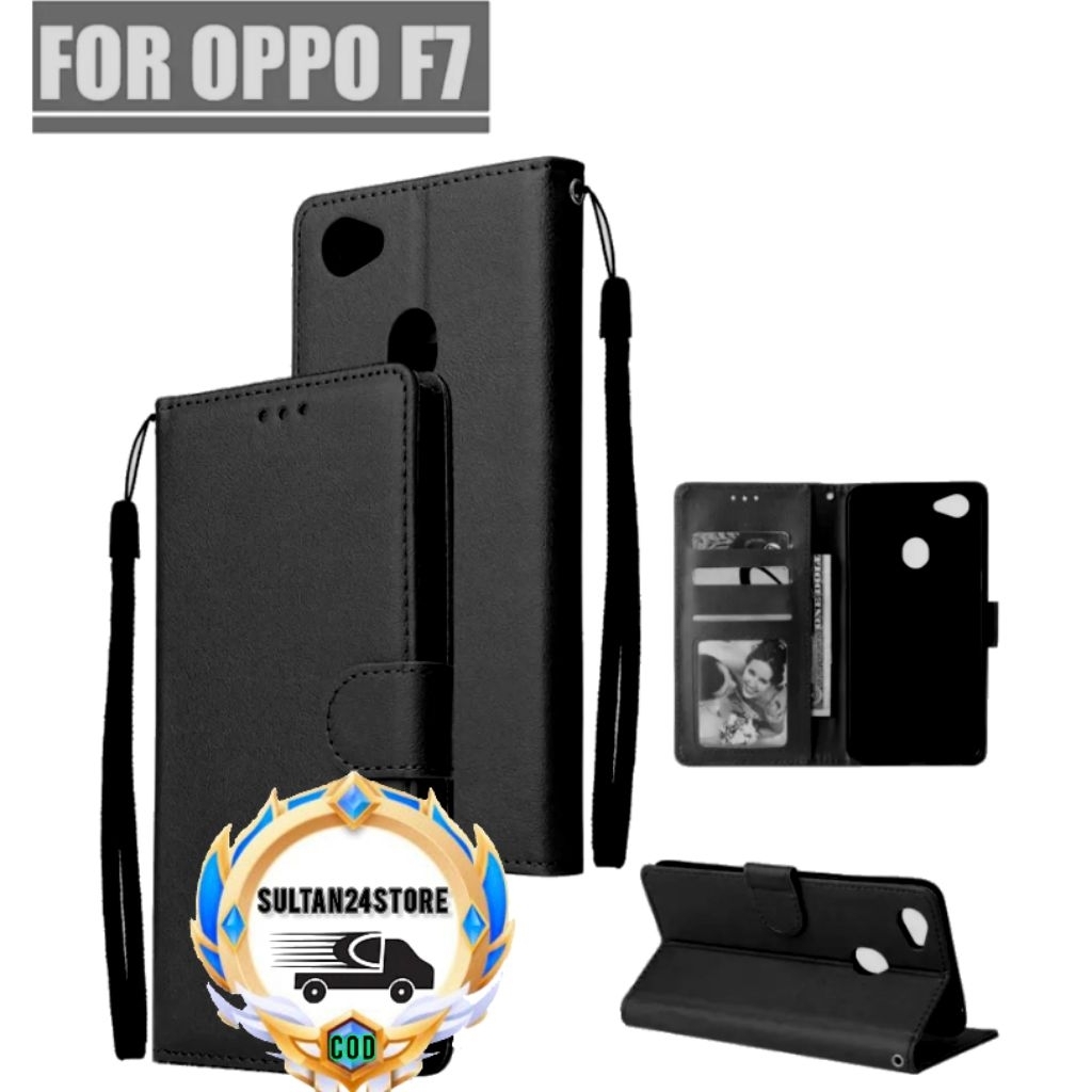 Case Dompet Case Leather Flip For Oppo F7 / F7 Youth