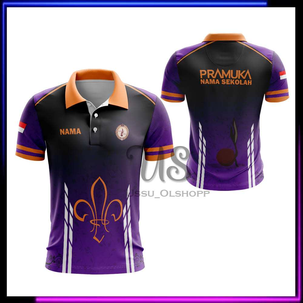 Kaos Polo Pramuka | Baju Pramuka Lengan Panjang Pendek | Kaos Baju Jersey Pramuka Pembina Custom Nam