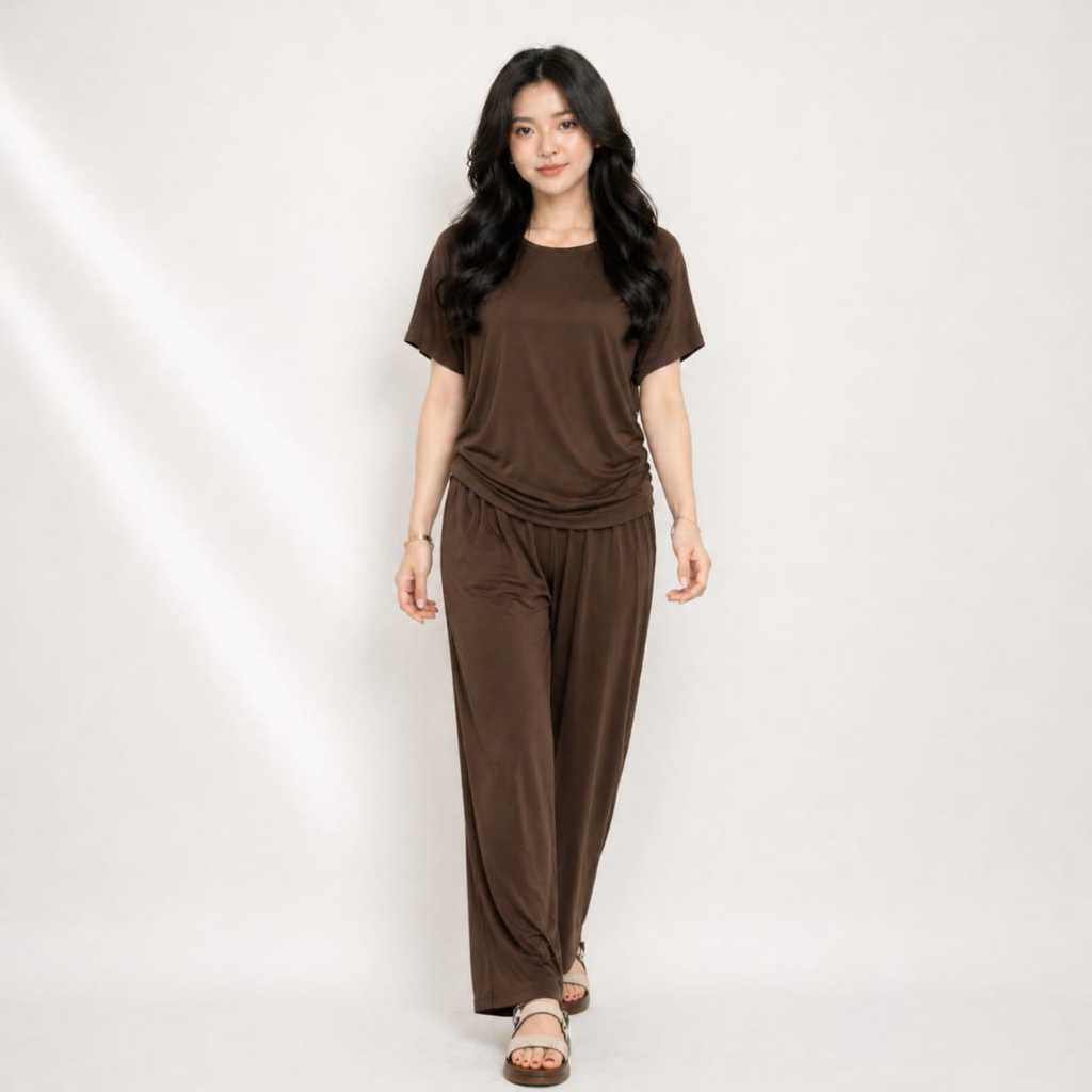 Setelan Wanita Kiera One Set Wanita Jersey Premium Setelan Jumbo Model Kulot Baju Setelan Wanita Jer