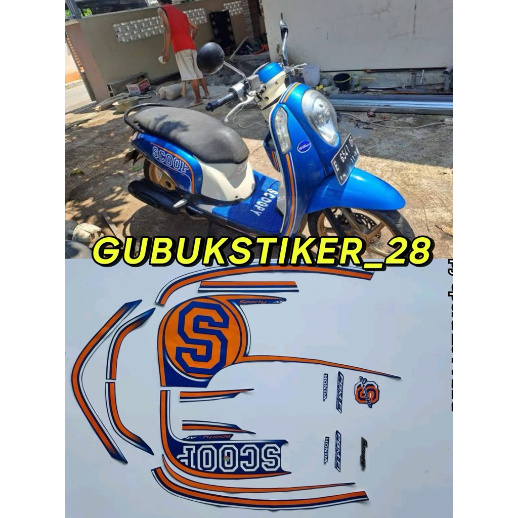 STRIPING STIKER LIS BODY MOTOR HONDA SCOOPY 2014-2025 BIRU