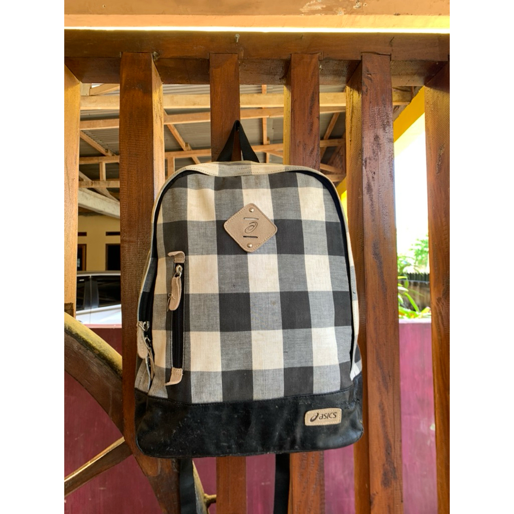 [preloved] tas ransel sekolah anak dewasa pria wanita asics second - bekas
