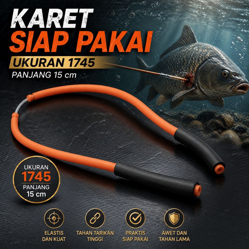 KARET SIAP PAKAI UKURAN 1745 WARNA ORANGE DAN ELASTIS 15CM TERBAIK