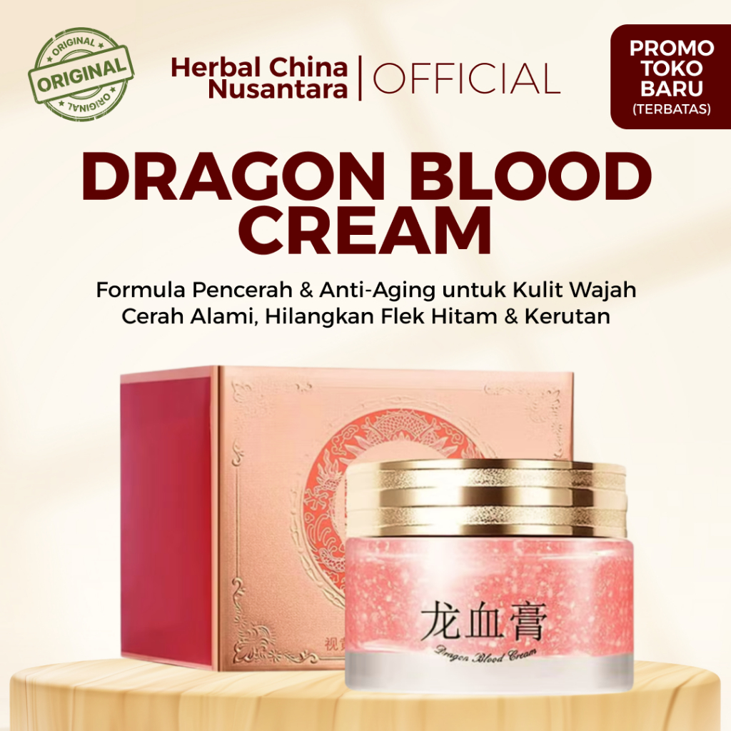Krim Dragon Blood Cream 50gr - Pencerah Wajah Alami Pemutih Concealer Krim Pemutih Muka Putih Glowin