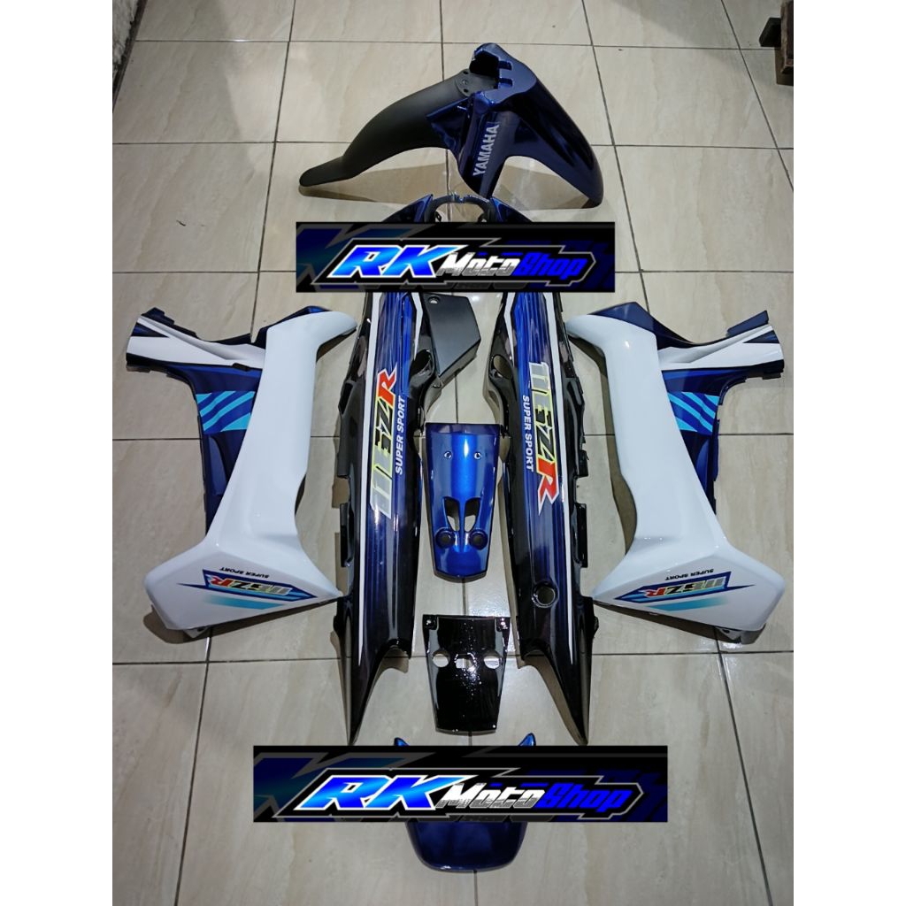 FULLSET BODY HALUS YAMAHA FIZ R F1Z R WARNA PUTIH BIRU STRIPING TERBARU DECAL CUSTOM. COVER BODY HAL