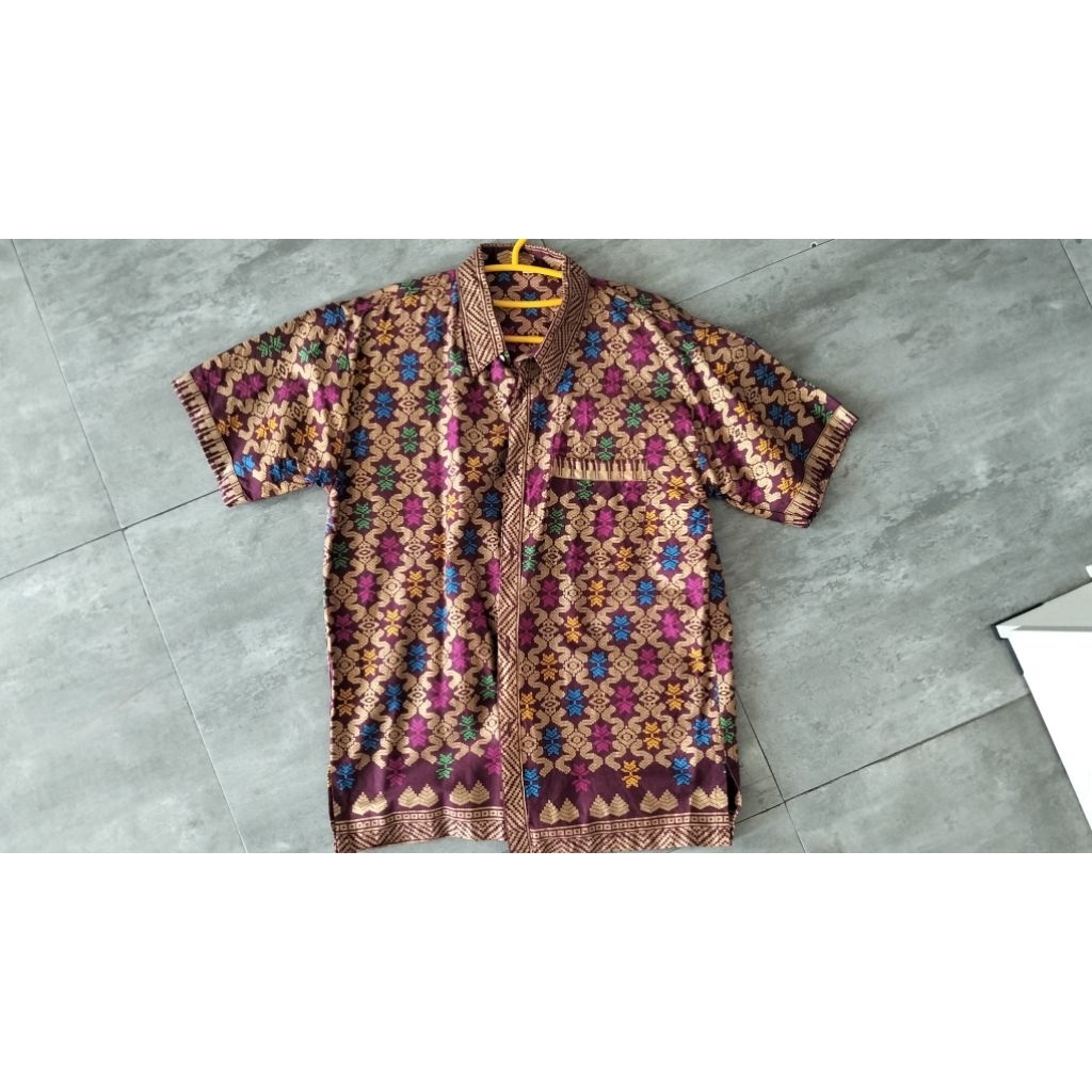 (NEW, kado) kemeja batik songket pria premium palembang