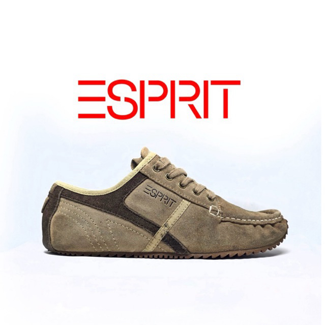 Size 40 | ESPRIT Sepatu kasual kulit suede pria wanita