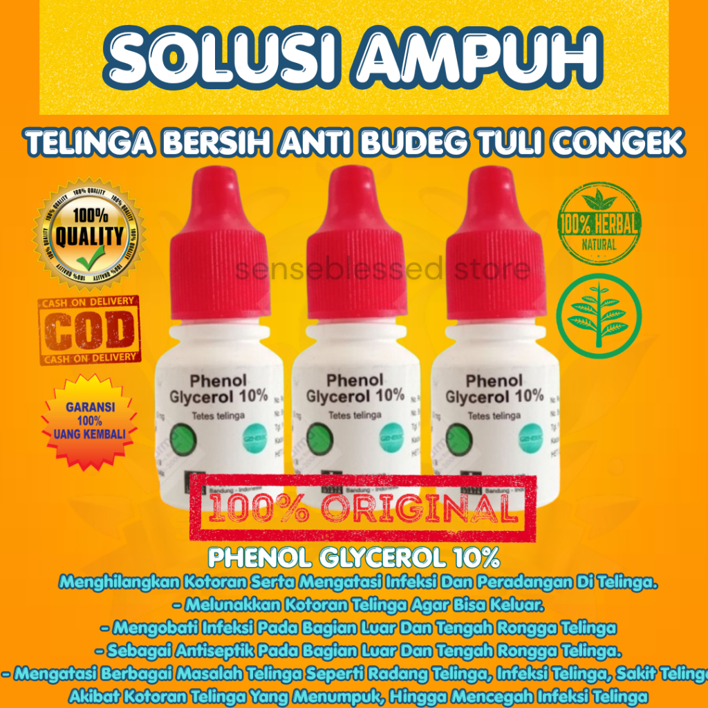 [ORIGINAL] OBAT TETES TELINGA BOTOL RADANG INFEKSI IRITASI TELINGA ANTI BUDEG TULI CONGEK AMPUH FENO
