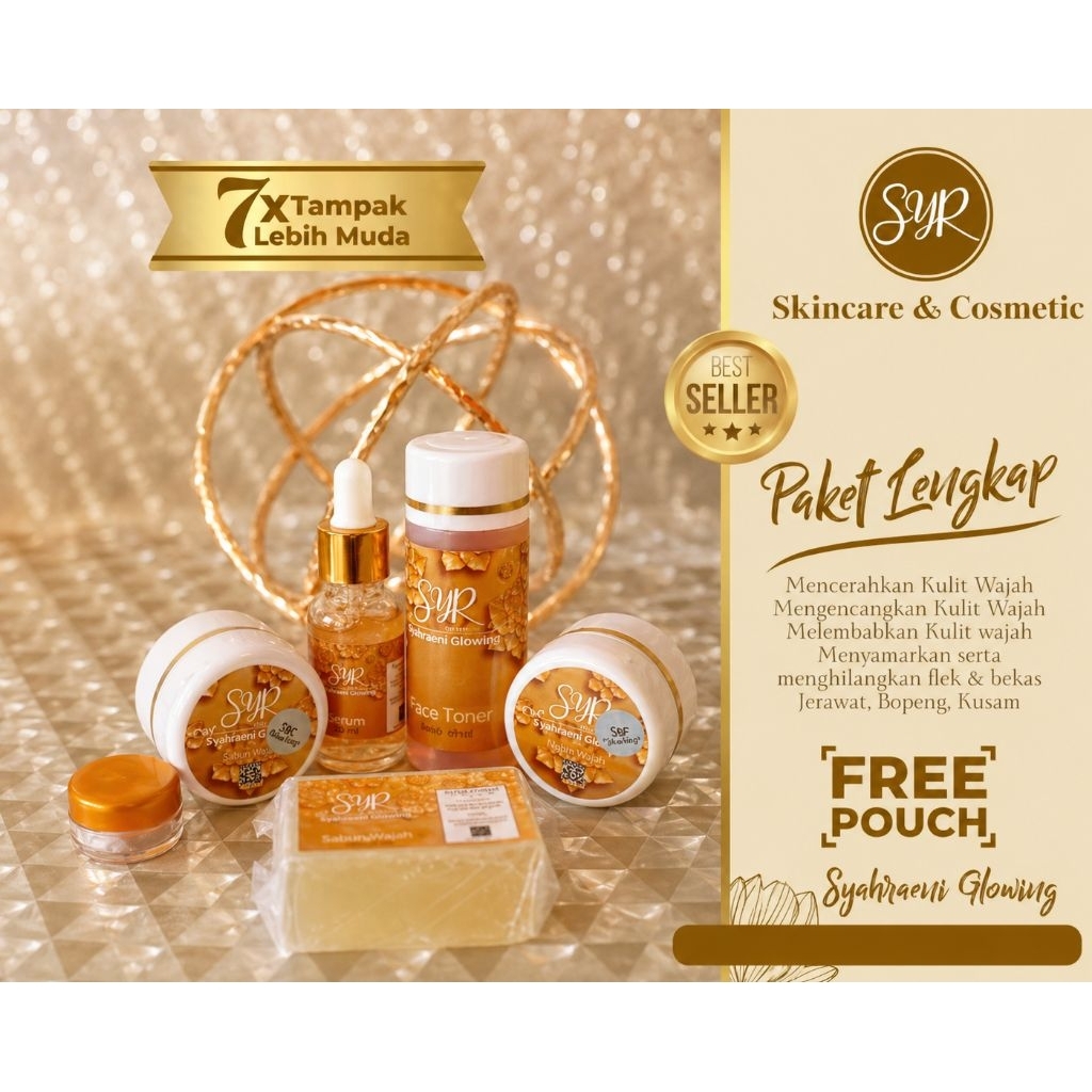 PAKET LENGKAP,SYAHRAENI, SYAHRENI GLOWING ORIGINAL/SYR/CREAM FLEK/CREAM WAJAH