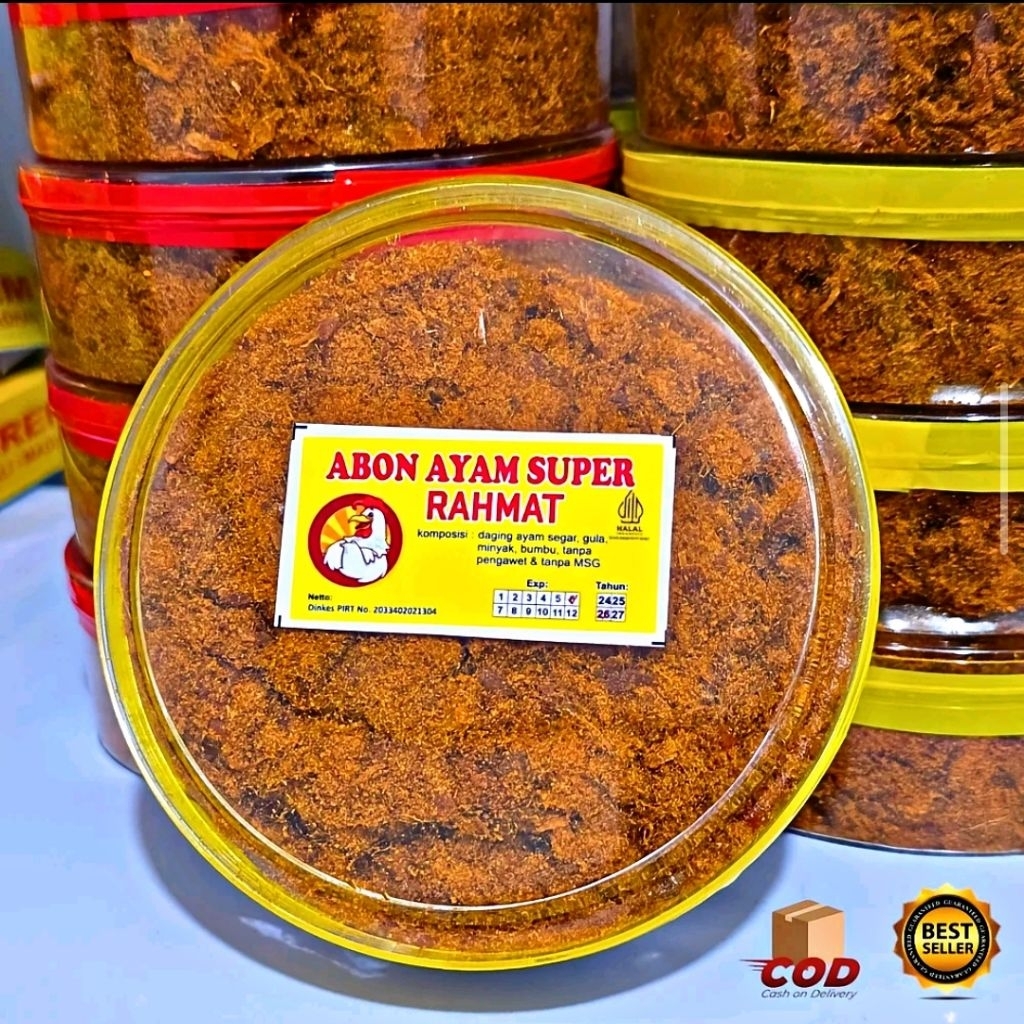 Abon Ayam super Rahmat 150gr original dan pedas stok baru enak empuk