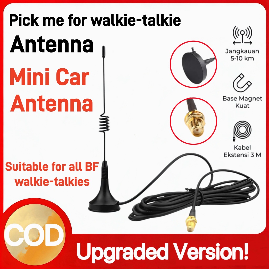 Antena Handy Talky BF-Mini Car Antenna SMA-FUHF VHF Dual Band Sby Fro BF-888SUV5R UV25 Walkie Talkie