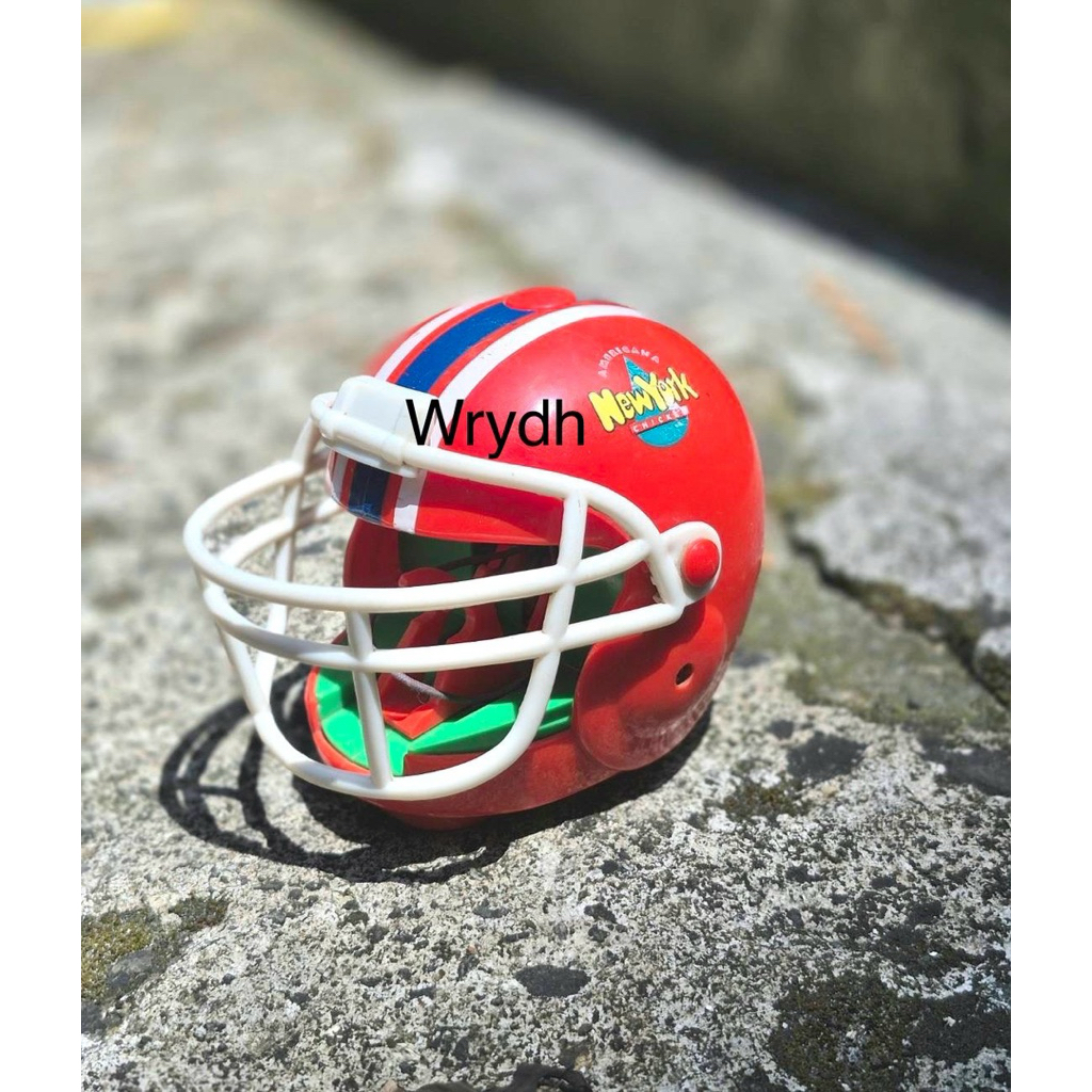Mainan American football helm rugby miniatur pajangan