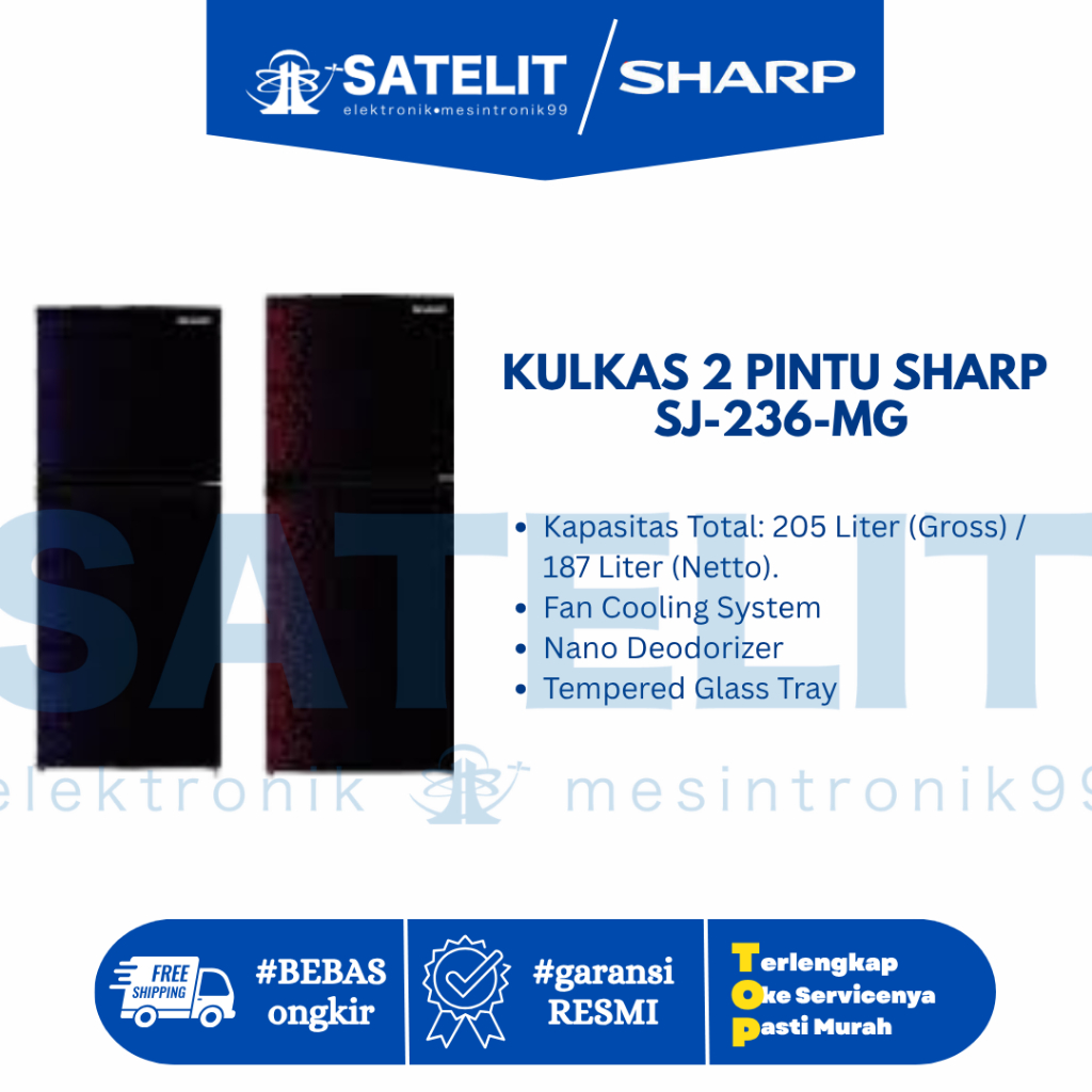 KULKAS 2 PINTU SHARP SJ-236-MG