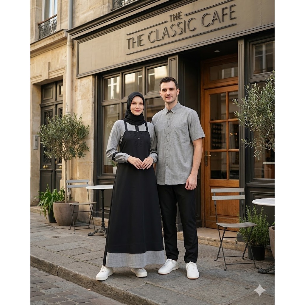 BUSANA MUSLIM ETHICA COUPLE GAMIS DRESS ABAYA KEMEJA KOKO LENGAN PANJANG PENDEK POLOS MOTIF BATIK BU