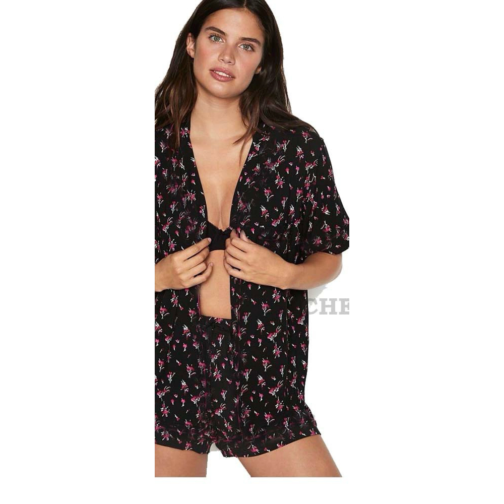 PRELOVED Victoria’s Secret Pajamas Set Black Print