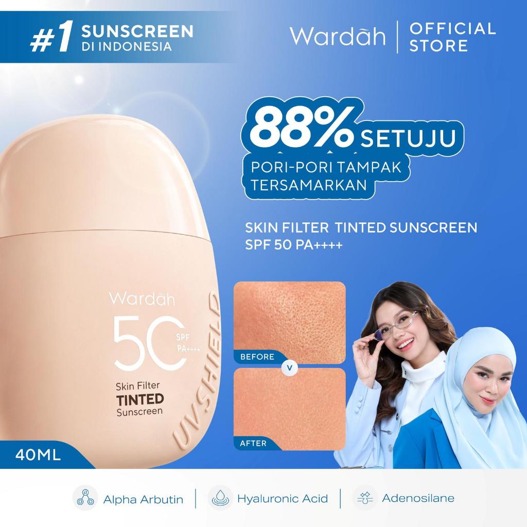 Wardah UV SHIELD TINTED SUNSCREEN SPF 50 PA++++ / Sunscreen Wardah Tinted /  Wardah Sunscreen Tinted