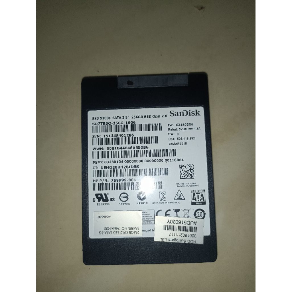 SSD Sata sandisk 256gb 97% normal