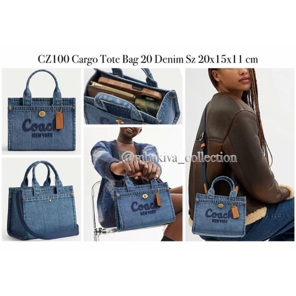 CO CZ100 Cargo Tote Bag 20 Denim