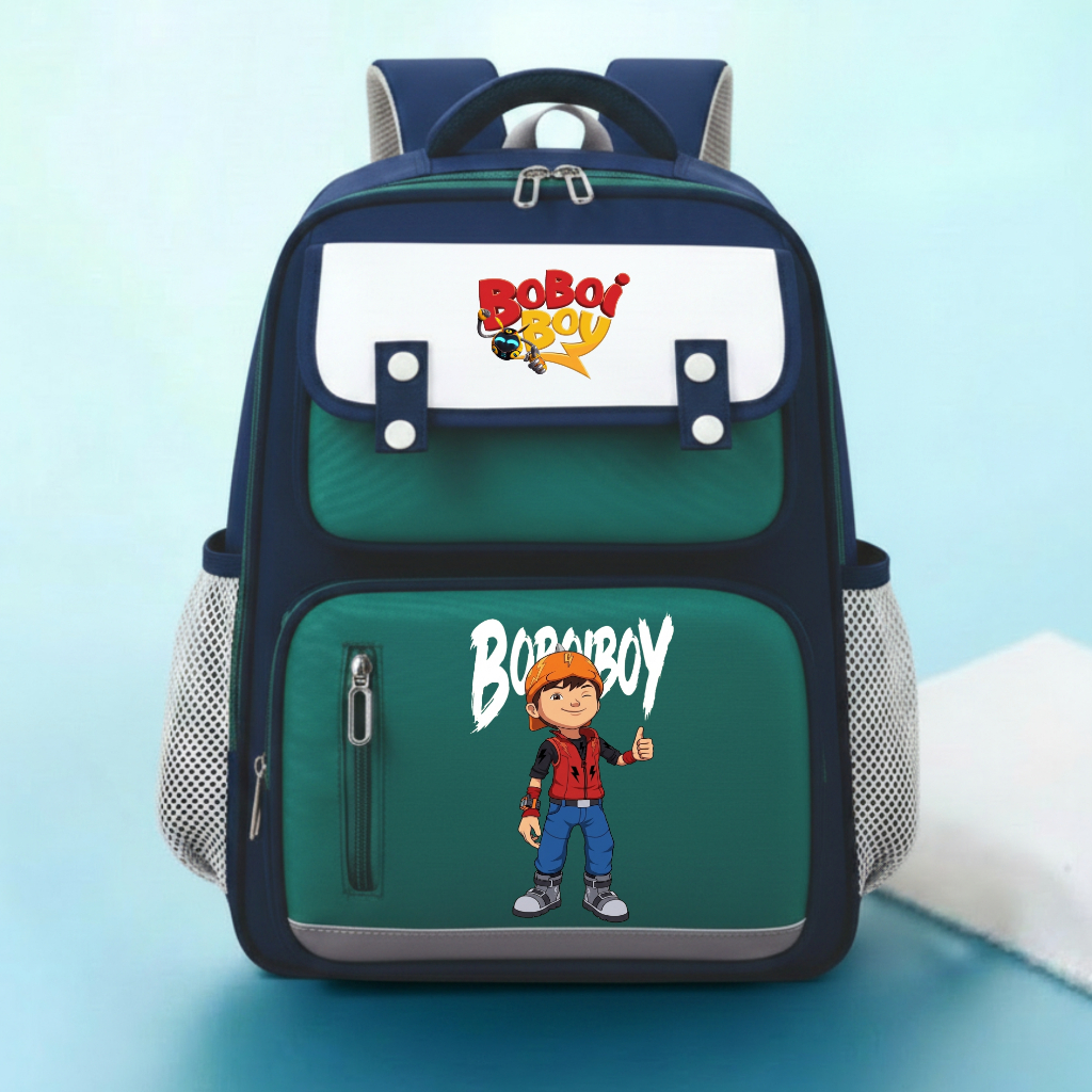 RAINDOZ - CUT 034 F134 Tas Ransel Sekolah Anak Laki-laki dan Perempuan SD Boboiboy Icon Navy Tosca B