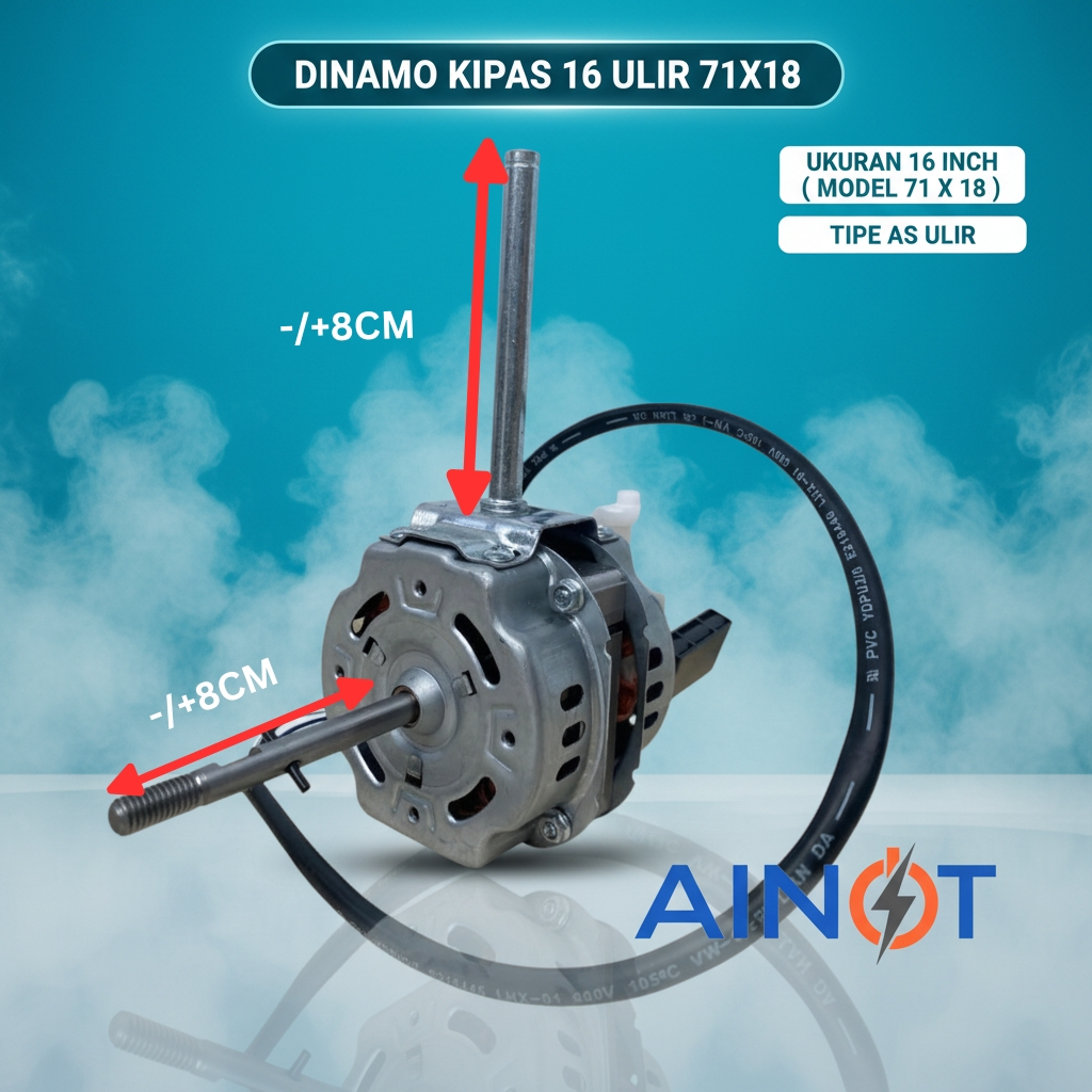 AINOT - Dinamo Kipas Angin 16 Inch Universal Tipe 71x18 Ulir / Dinamo Kipas Angin 16 Inch Universal