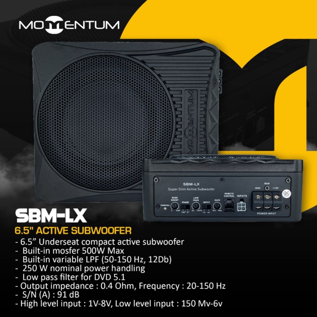 Subwoofer Kolong Momentum SBM LX Subwoofer Kolong Aktif 6,5Inch