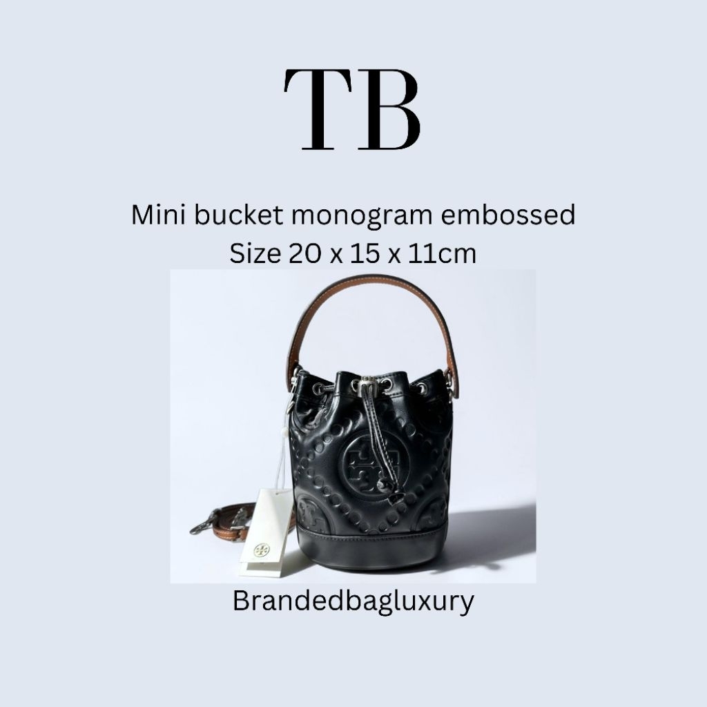 TB mini bucket monogram embossed