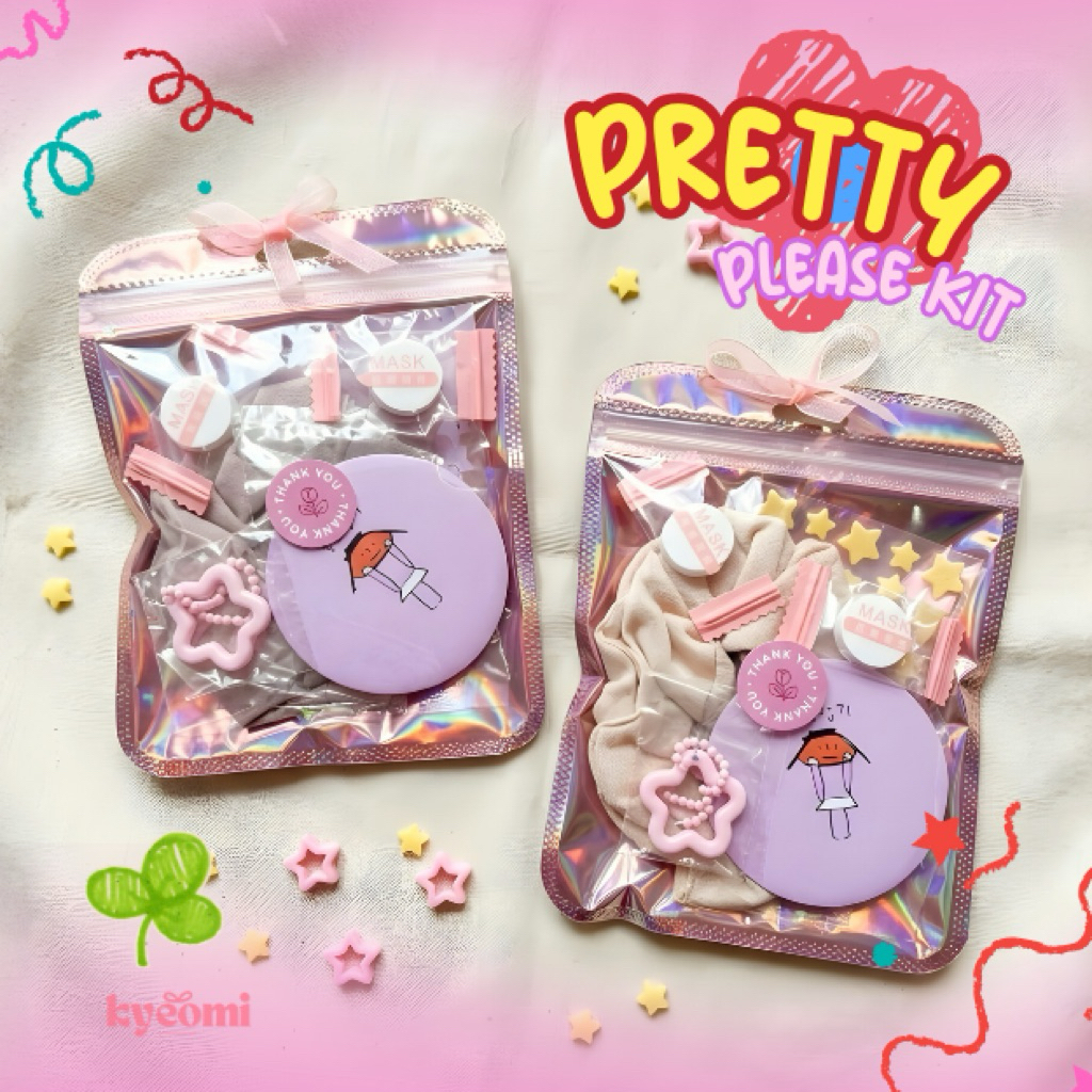 Beauty Emergency Kit Mini – Pretty Please Kit (Mirror, Acne Patch, Scrunchie, Mask, Keychain)