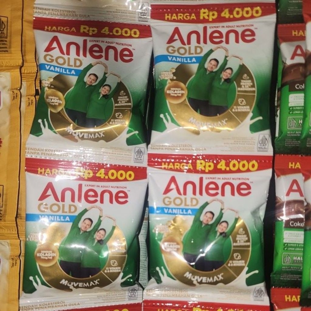 Anlene GOLD VANILA 24g (1 renceng isi 10 saset) - Minuman Bernutrisi & Berkalsium Tinggi Untuk Usia 