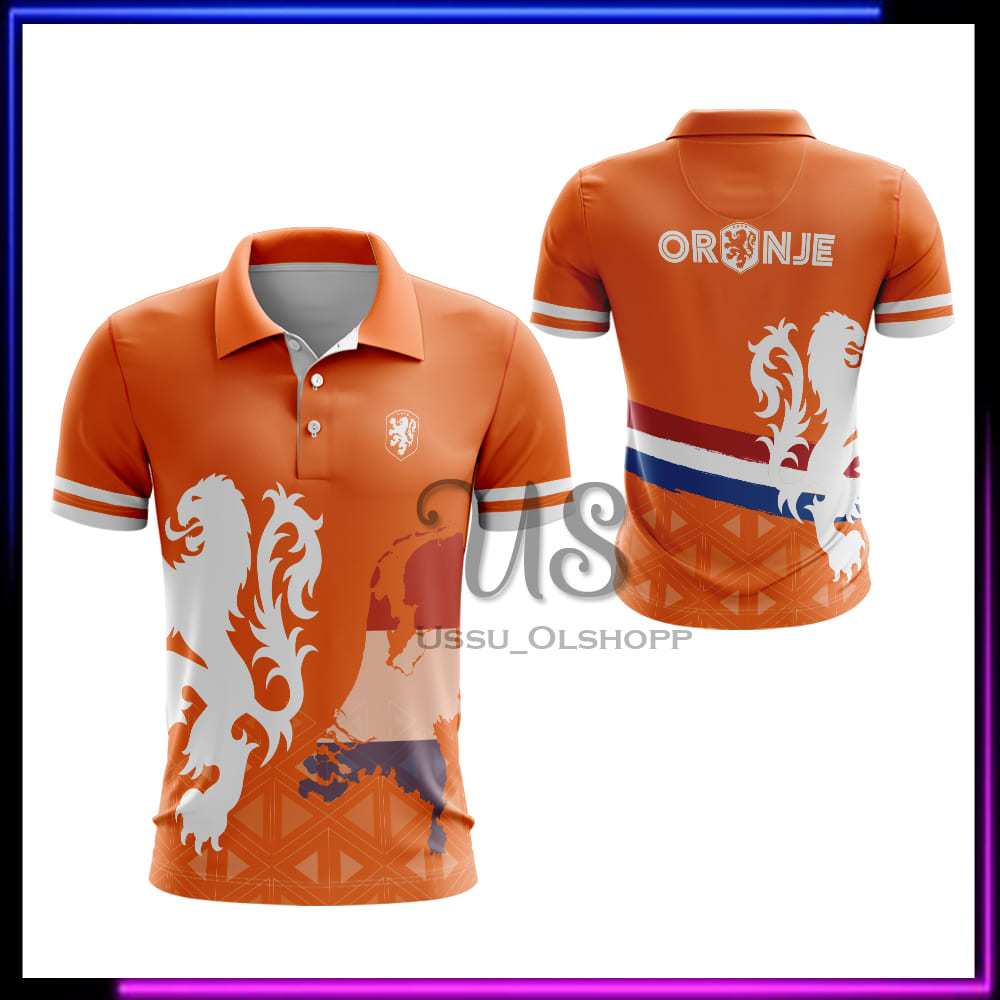 Kaos Polo Belanda / Baju Jersey BELANDA PIALA DUNIA 2026 Fullprint