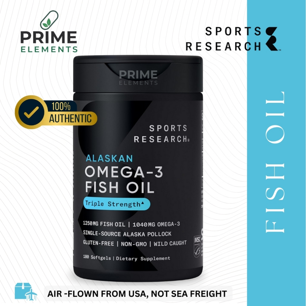SR Omega 3 Fish Oil 1250mg – Wild Alaskan, High EPA DHA, Premium, Heart & Brain Support, Tinggi EPA 
