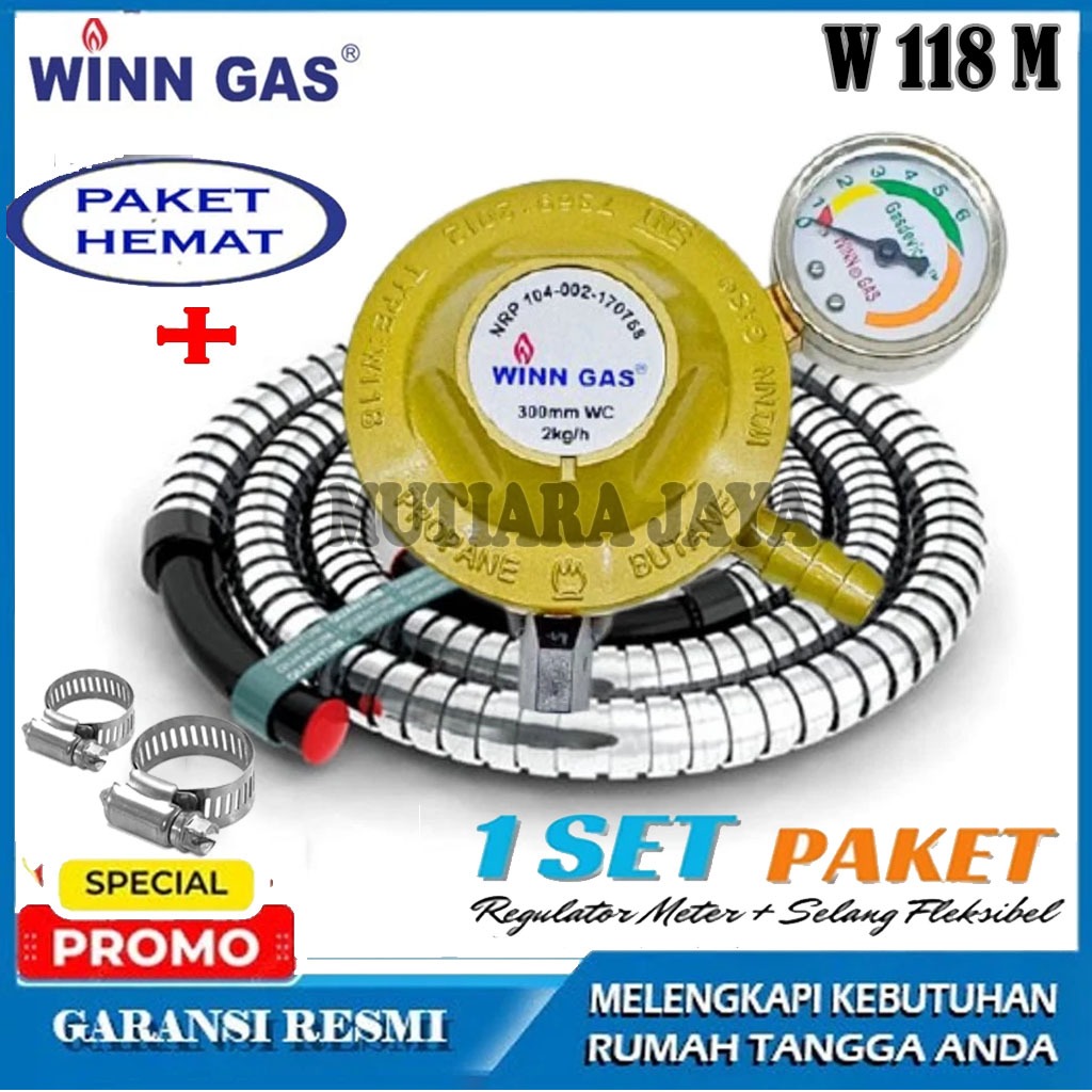 Winn Gas W118M Regulator Kompor Gas Meter Tekanan Rendah Otomatis TERBARU