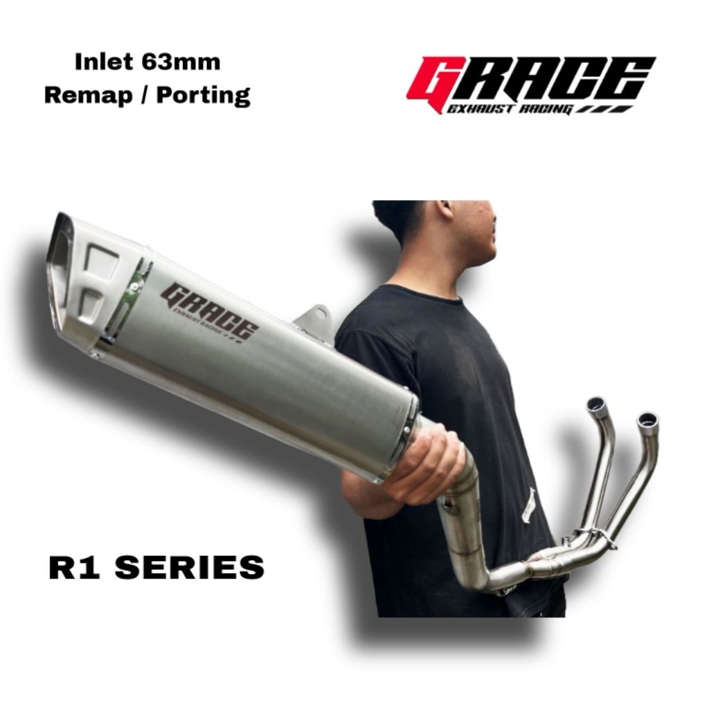knalpot fullsystem cbr250rr r25/mt25 ninja250 original Grace Type r1 series inlet 63mm