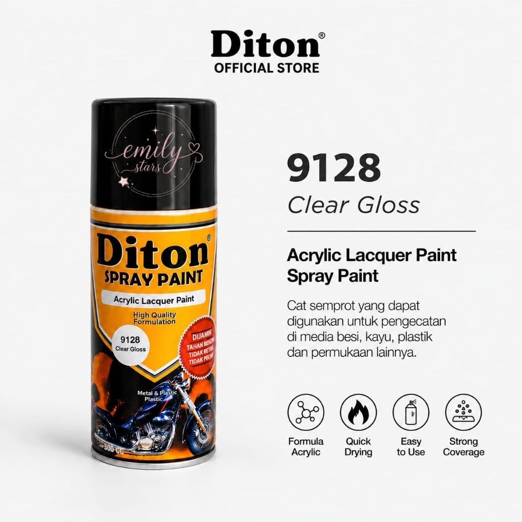 9128 Clear Gloss DITON PREMIUM Cat Semprot / Cat Semprot Diton Premium Clear Gloss 400 cc