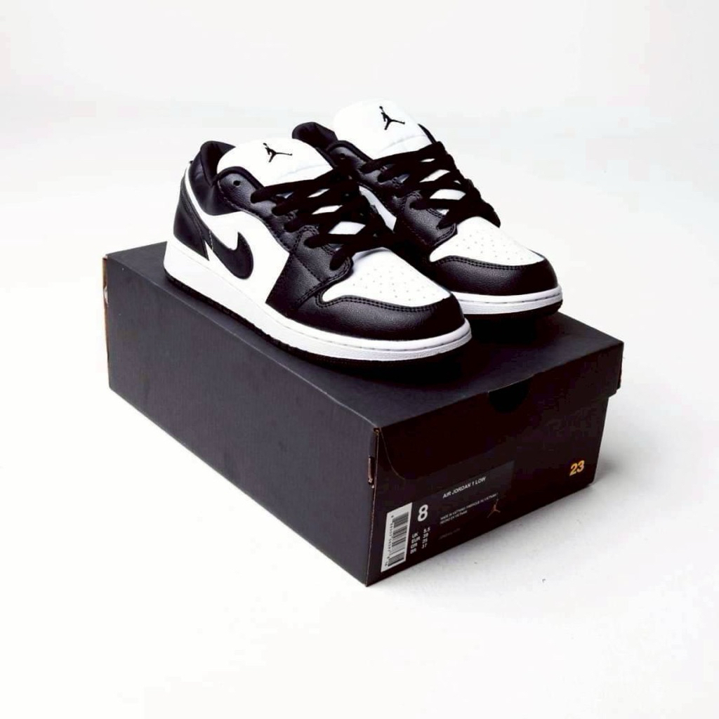 ( BDGSNKRS ) Sepatu Nike Air Jordan 1 Low White Black
