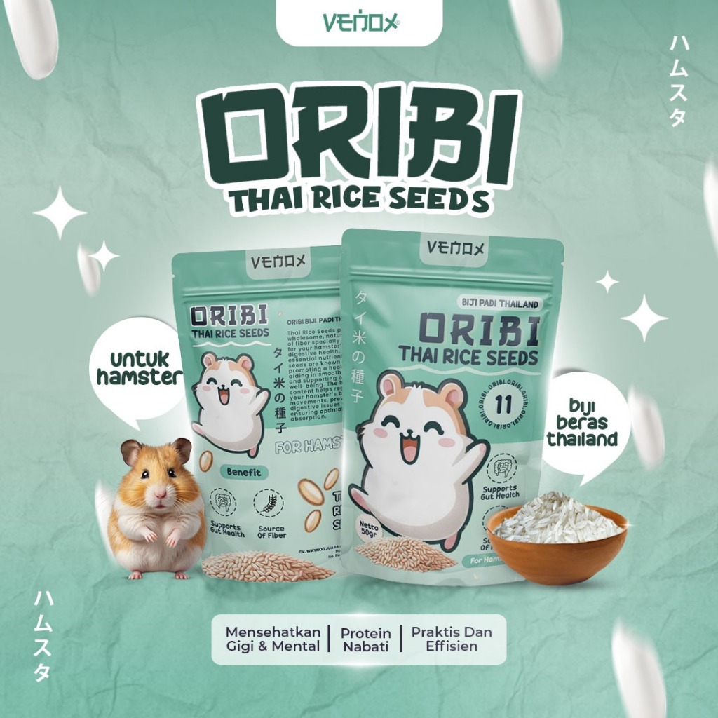 AWINDO ORIBI THAI RICE SEEDS 11 - Premium Venox Snack Cemilan Biji Padi Beras Thailand Hamster Sugar