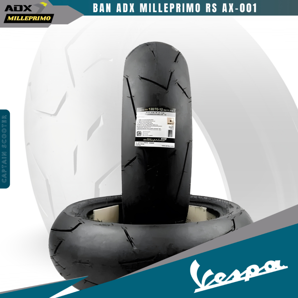 Roda BAN ADX MILLEPRIMO Type-001 Ring12 110/70 120/70 130/70-12 Vespa Sprint Primavera LX S GTS