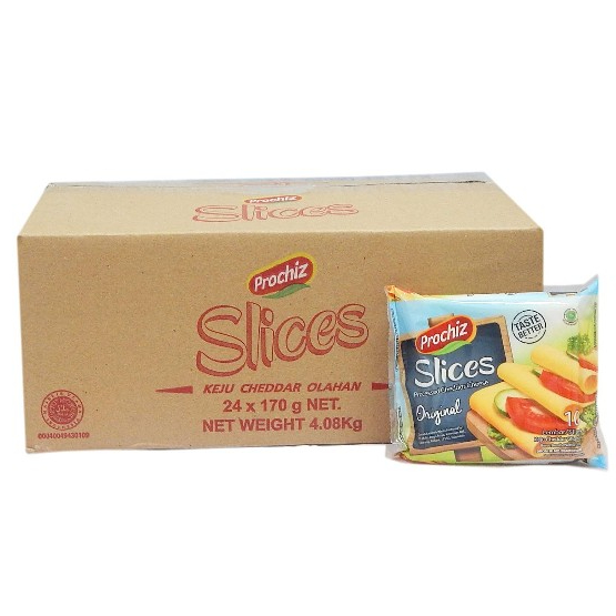 Keju Slice Prochiz Cheddar Slice 10's 160gr (isi 24) - KARTON