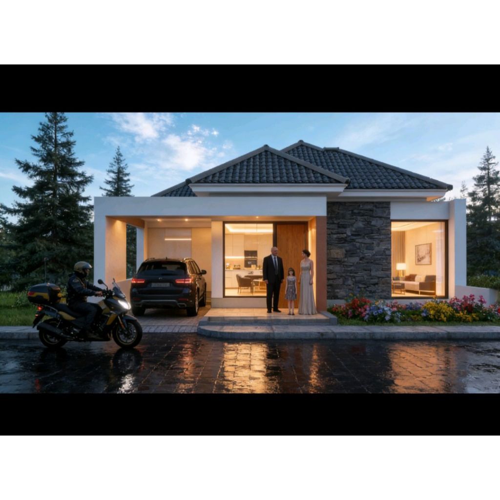 Desain rumah minimalis ukuran 7x14, 3 kamar tidur. jasa desain rumah, desain rumah minimalis