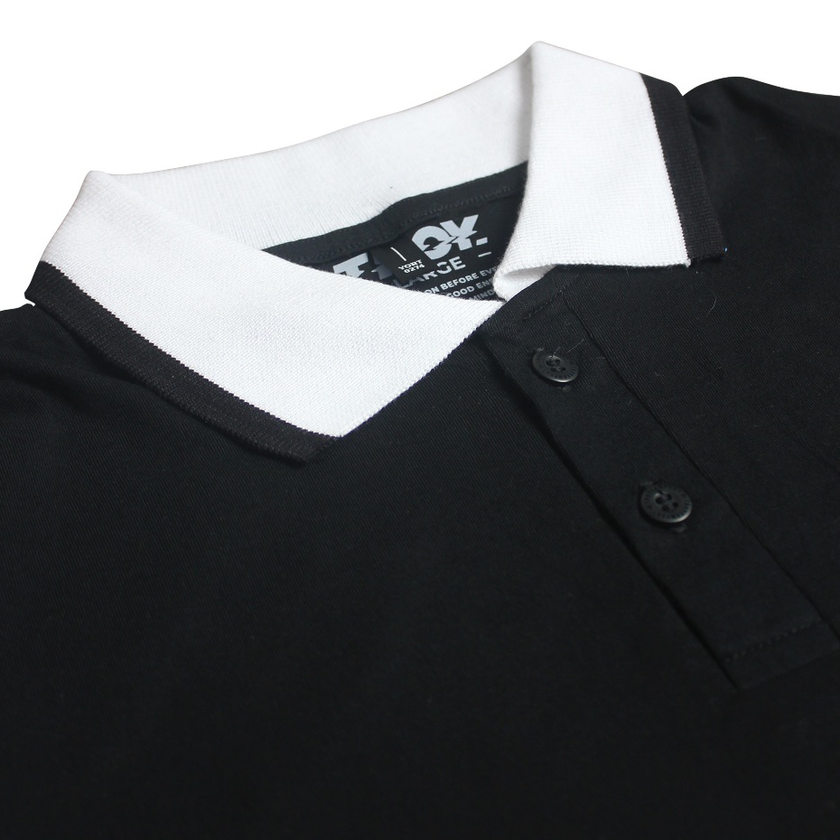Troy Company Kaos Polo Hitam - Sparkle Polo Shirt Black PRD 3004