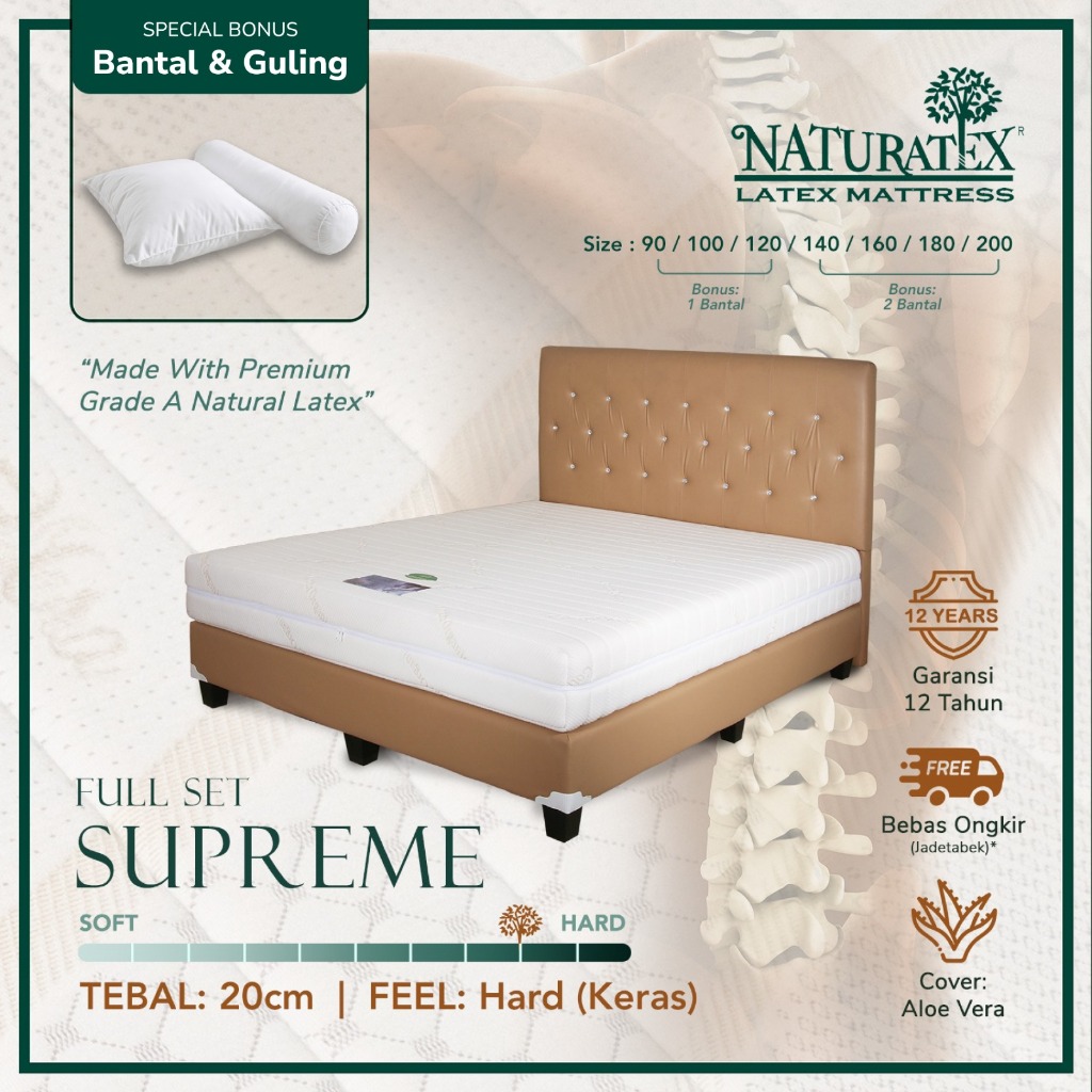 Full Set Kasur Latex Naturatex Orthopedic - Supreme 20cm