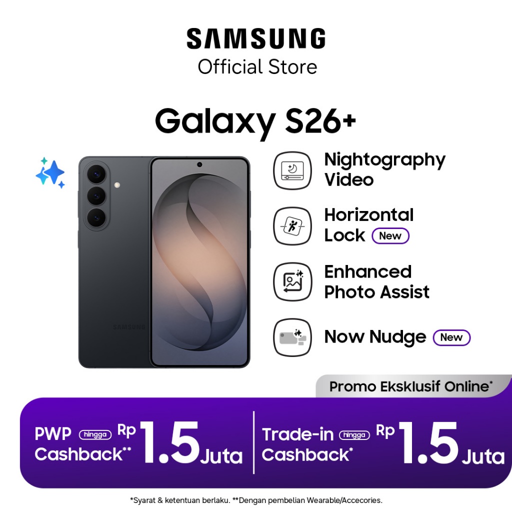 Samsung Galaxy S26+ 12/512GB - Black | Hp AI | Photo Assist | 4900 mAh