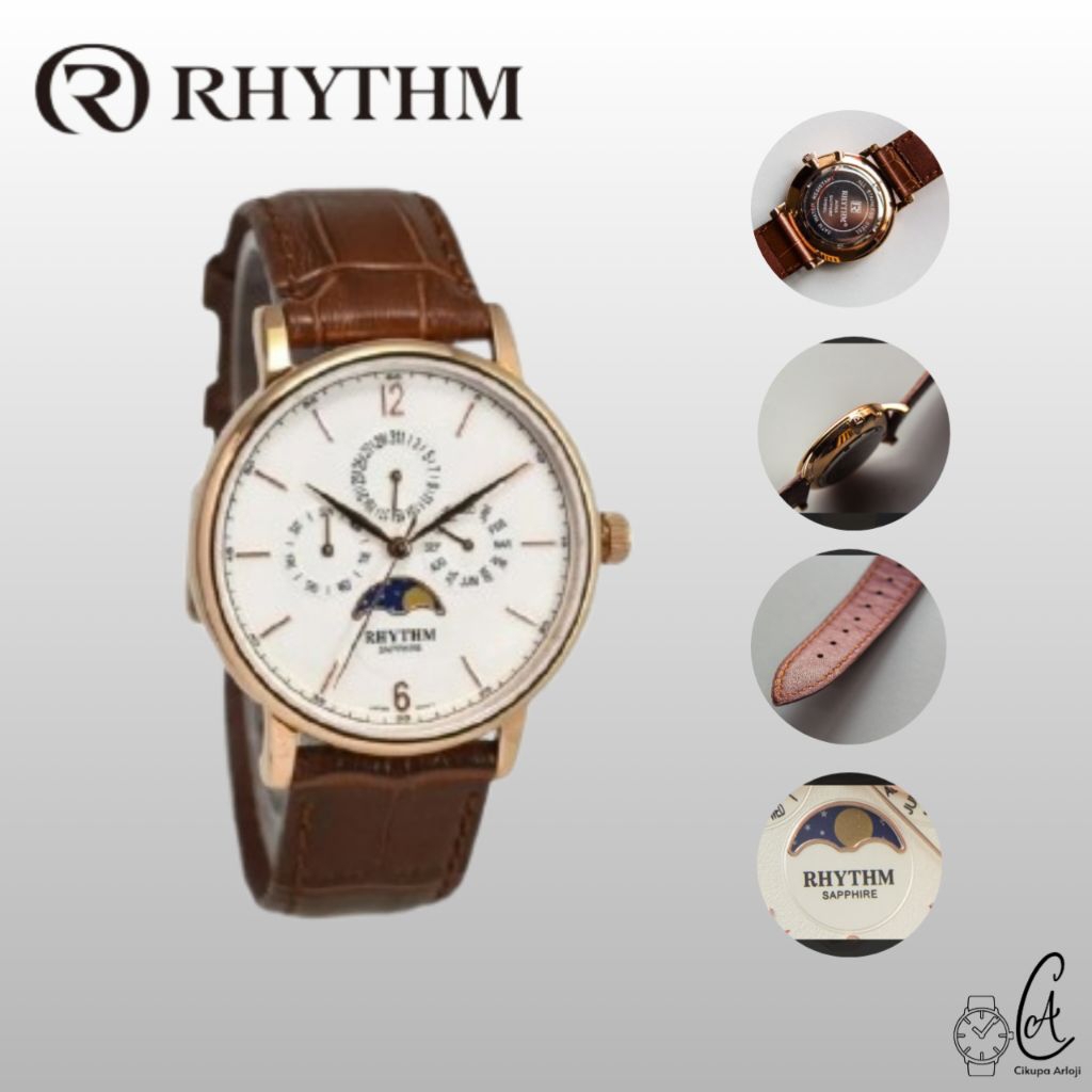 Jam tangan Rhythm original  moon phase kaca sapphire