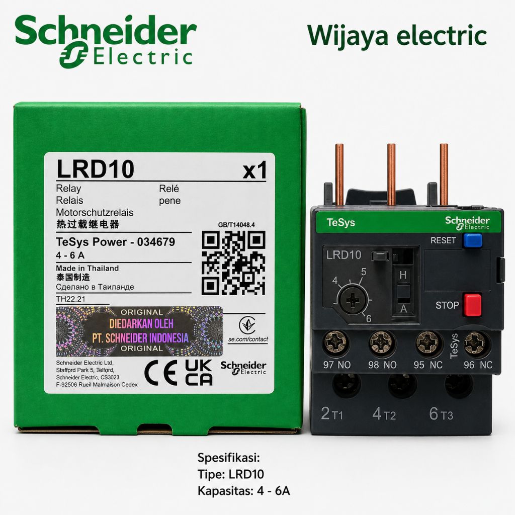 LRD10 - Thermal Overload Schneiderr LRD10  LRD-10 4-6A Original