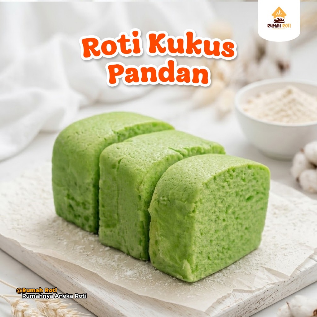 Roti Kukus Srikaya Pandan Isi 10 Pcs - Roti Kukus Tanpa Isi
