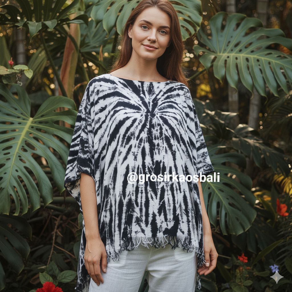 Blouse Kelelawar Motif Sembur Bahan Rayon Premium