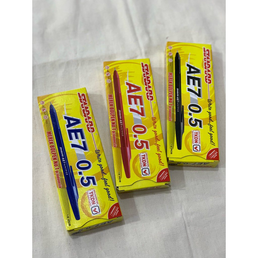 pena ae7 standard hitam,biru,merah 0,5