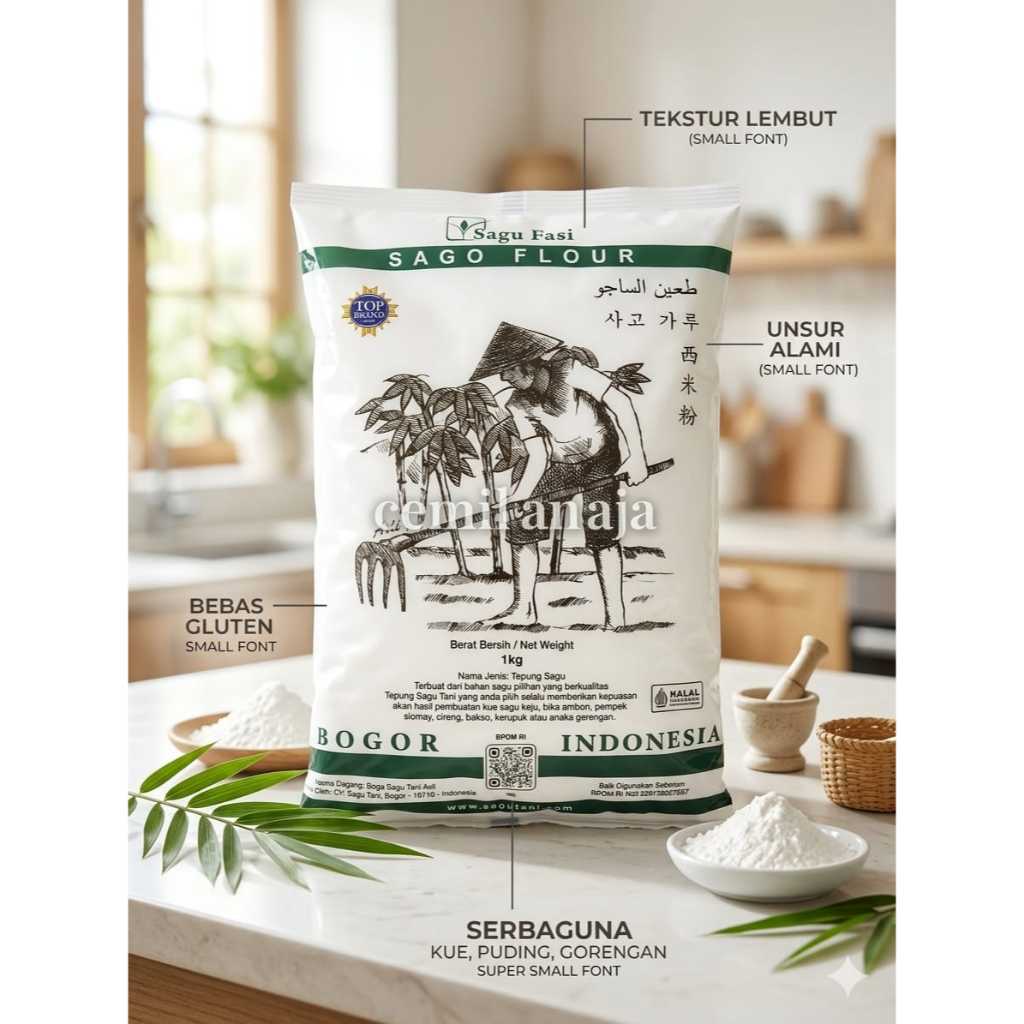 TEPUNG TAPIOKA SAGU TANI ASLI HIJAU BOGOR 1 KG TEPUNG ACI KANJI TOKO BAHAN KUE BANDUNG MURAHBAHAN BA