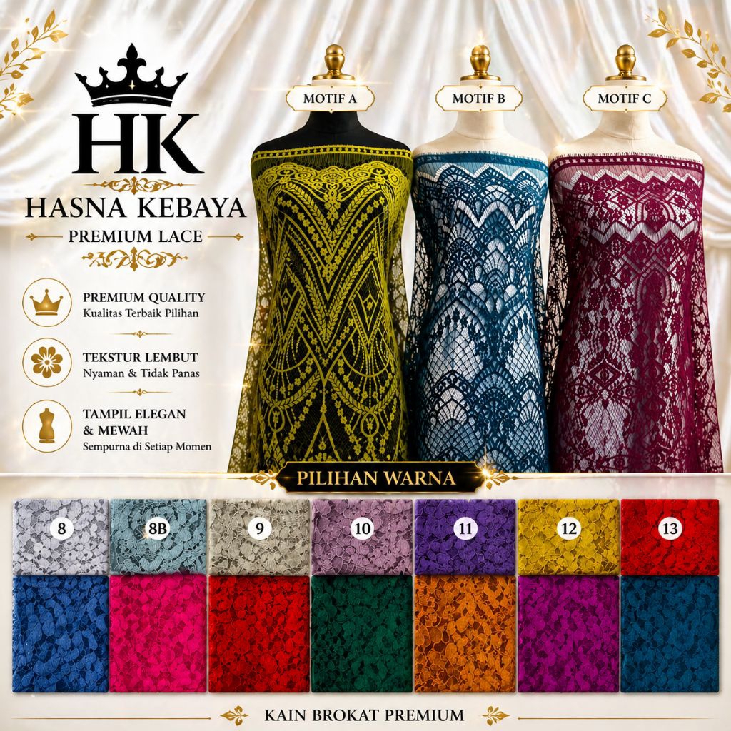 kain brokat semi prancis katun premium bahan kebaya semifrancis