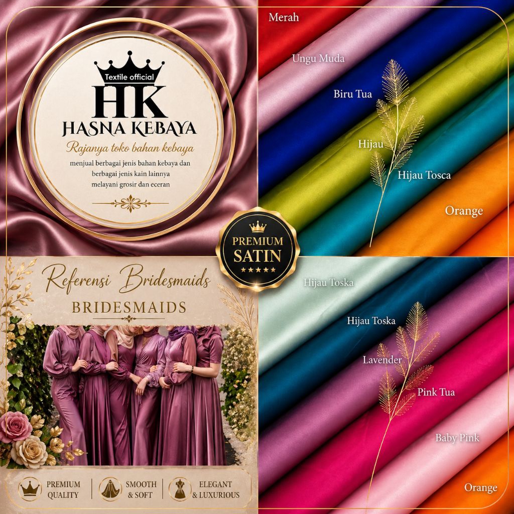 Kain Satin Maxmara Premium Kain Furing Dalaman Kebaya